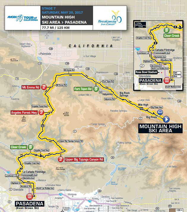 Tour of California stage 7 map